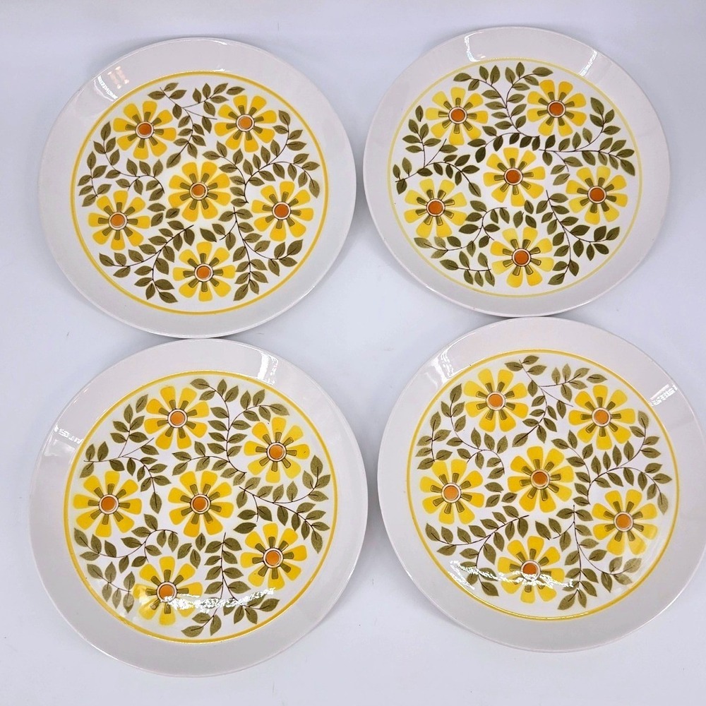 Vintage Mikasa Duplex Trellis Dinner Plates Set of 4 Ben Seibel Mid Century 1974